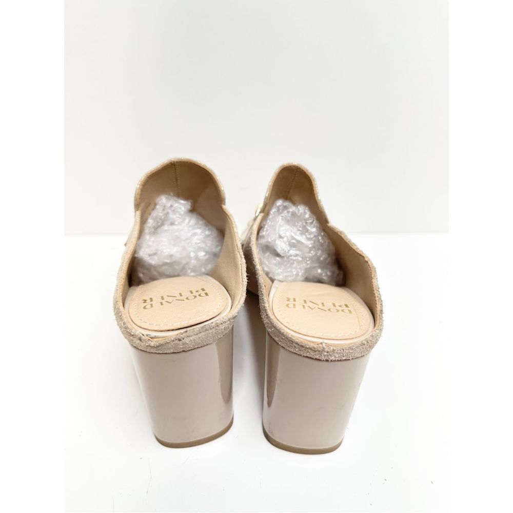 Donald Pliner Mule Womens Size 9 Tan Chained Slip On Leather Block Heel Shoes - Picture 6 of 11
